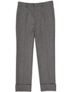 Prada Wool Pants Men In Grey