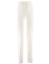Pinko Stretch Viscose Fabric Trousers In White