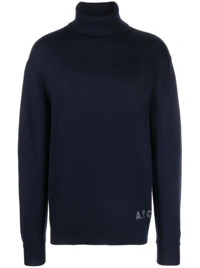 Apc Blue Turtleneck Sweater