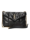 Saint Laurent Lou Puffer Medium Ysl Shoulder Bag In Quilted Leather In Black