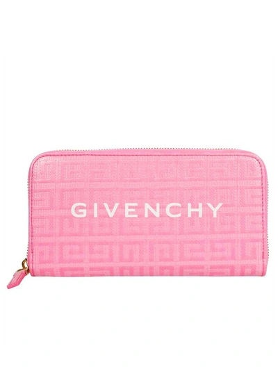 Givenchy All Over Logo Wallet In Pink