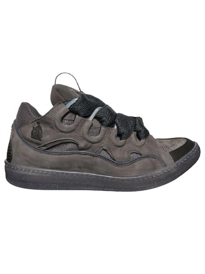 Lanvin Curb Lace-up Sneakers In Grey