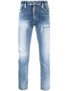 DSQUARED2 LOGO PATCH MID-RISE SKINNY JEANS