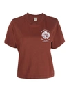 Sporty And Rich Logo-print Cotton T-shirt In Burgundy