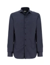 Xacus Regular-fit Jersey Shirt With Classic Collar In Blue