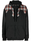 Maison Margiela Mm0 Cotton And Wool Sweatshirt With Checked Details In Black
