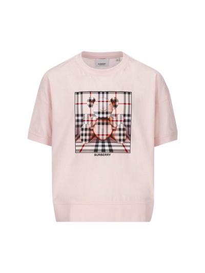 Burberry Kids Thomas Bear In Pink