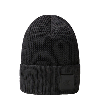 The North Face Explore Logo Patch Beanie In Black