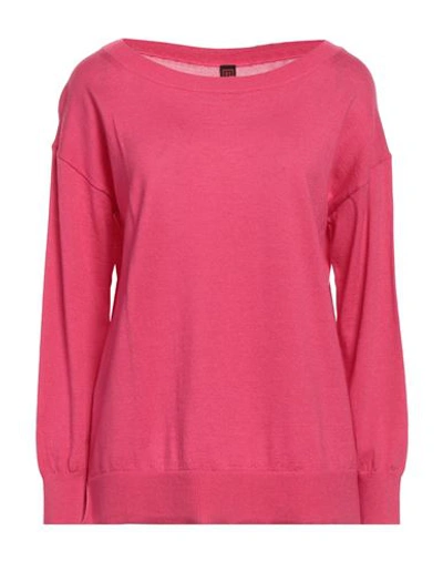 Stefanel Woman Sweater Fuchsia Size Xl Merino Wool In Pink