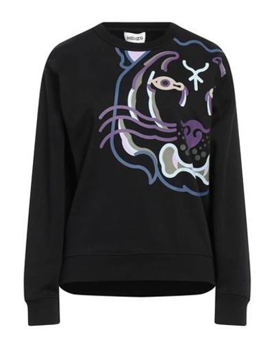 Kenzo Woman Sweatshirt Black Size Xl Cotton, Elastane