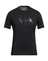 Armani Exchange Man T-shirt Black Size M Cotton In Black