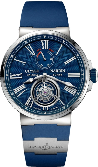 Pre-owned Ulysse Nardin Marine Tourbillon Blue Dial Men's Watch 1283-181-3/e3