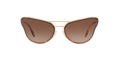 Prada Brown Gradient Cat Eye Ladies Sunglasses Pr 74vs 5ak6s1 69 In Brown / Gold