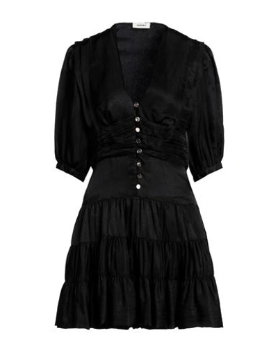 Sandro Woman Mini Dress Black Size 8 Acetate