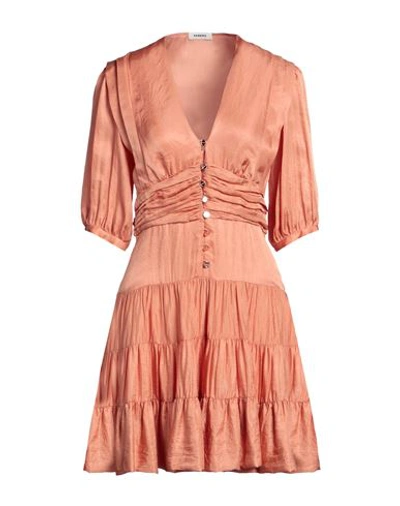 Sandro Woman Short Dress Orange Size 10 Acetate In Pink