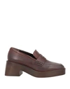 Lorenzo Mari Woman Loafers Cocoa Size 10 Soft Leather In Brown