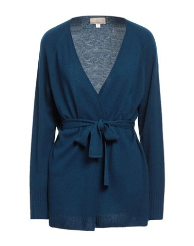 120% Lino Woman Cardigan Deep Teal Size S Cashmere, Virgin Wool In Green