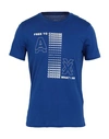 Armani Exchange Man T-shirt Black Size M Cotton In Blue