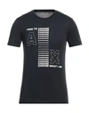 Armani Exchange Man T-shirt Midnight Blue Size Xl Cotton In Black