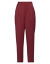 Manila Grace Woman Pants Burgundy Size 10 Polyester, Elastane In Red