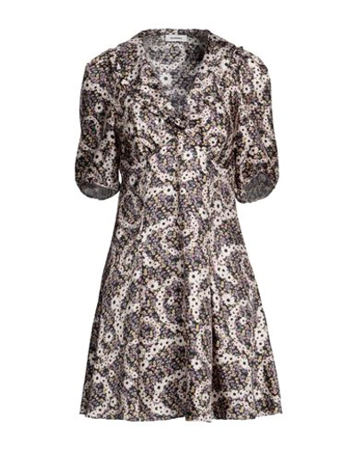 Sandro Woman Short Dress Midnight Blue Size 4 Silk In Black