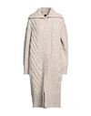 Stefanel Woman Cardigan Beige Size L Acrylic, Wool, Alpaca Wool In Beige