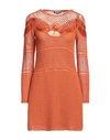 Alberta Ferretti Woman Short Dress Orange Size 4 Polyester