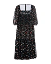Red Valentino Woman Midi Dress Black Size 2 Polyester In Black