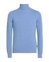 40weft Man Turtleneck Azure Size M Wool, Nylon In Blue