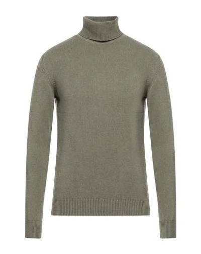 40weft Man Turtleneck Military Green Size M Wool, Nylon In Green
