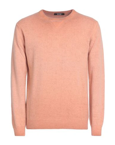 Bomboogie Man Sweater Apricot Size S Wool, Polyamide In Orange
