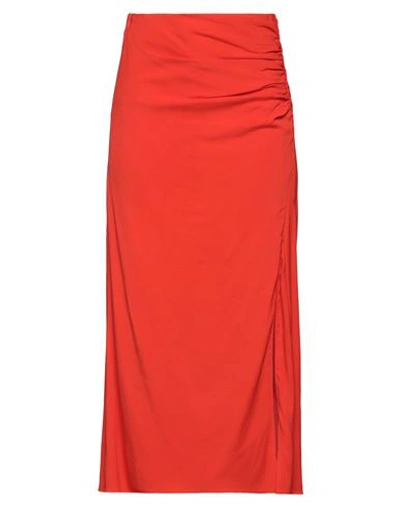 Maison Rabih Kayrouz Woman Midi Skirt Red Size 4 Viscose, Elastane