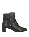 Geox Woman Ankle Boots Black Size 10 Soft Leather In Black