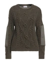 RED VALENTINO RED VALENTINO WOMAN SWEATER MILITARY GREEN SIZE M ALPACA WOOL, ACRYLIC, POLYAMIDE, POLYESTER, COTTON