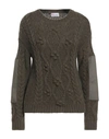 Red Valentino Woman Sweater Military Green Size S Alpaca Wool, Acrylic, Polyamide, Polyester, Cotton In Green