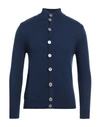 Bramante Man Cardigan Navy Blue Size 46 Wool, Viscose, Polyamide, Cashmere