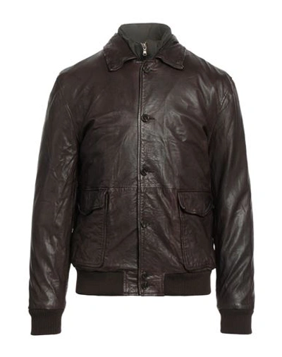 Andrea D'amico Man Jacket Dark Brown Size 44 Soft Leather