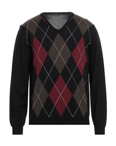 Thomas Reed Man Sweater Dark Brown Size 44 Merino Wool