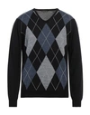 Thomas Reed Man Sweater Navy Blue Size 38 Merino Wool