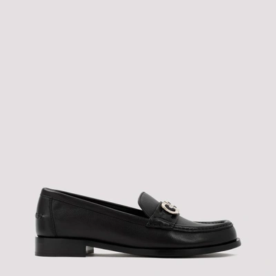Ferragamo Ofelia Leather Logo Plaque Loafers In Black