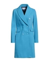 Diana Gallesi Woman Coat Azure Size 12 Polyester In Blue