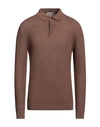 Irish Crone Man Sweater Brown Size Xs Cotton, Wool