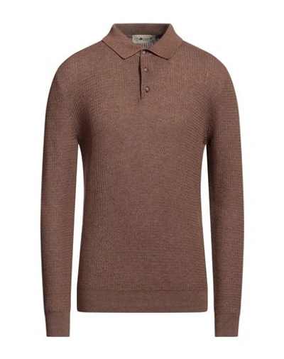 Irish Crone Man Sweater Brown Size Xs Cotton, Wool