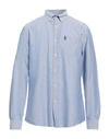 Barbour Man Shirt Azure Size L Cotton In Blue