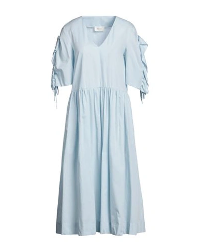 Vicolo Woman Midi Dress Sky Blue Size S Cotton