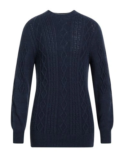 Become Man Sweater Navy Size 42 Acrylic, Polyester In Navy Blue