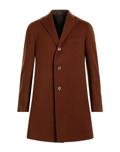Tagliatore Man Coat Brown Size 46 Virgin Wool, Cashmere
