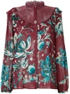 ROBERTO CAVALLI FLORAL EMBROIDERED BLOUSE,FQT714GFF6212137486