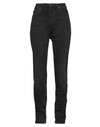 ZADIG & VOLTAIRE ZADIG & VOLTAIRE WOMAN JEANS BLACK SIZE 30 COTTON, ELASTANE, BOVINE LEATHER