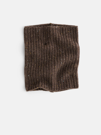 Alex Mill Cashmere Donegal Neckwarmer In Chocolate Donegal